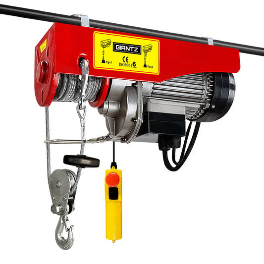 Giantz Electric Hoist Winch 300/600KG Cable 18M Rope Tool Remote Chain Lifting