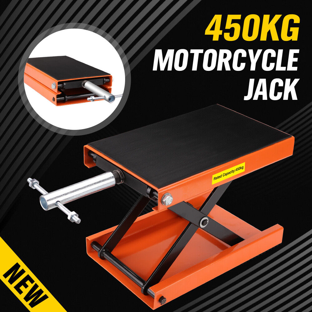 205KG Motorcycle Motorbike Lift Jack Motorcycle Stand Hoist Repair Work Bench